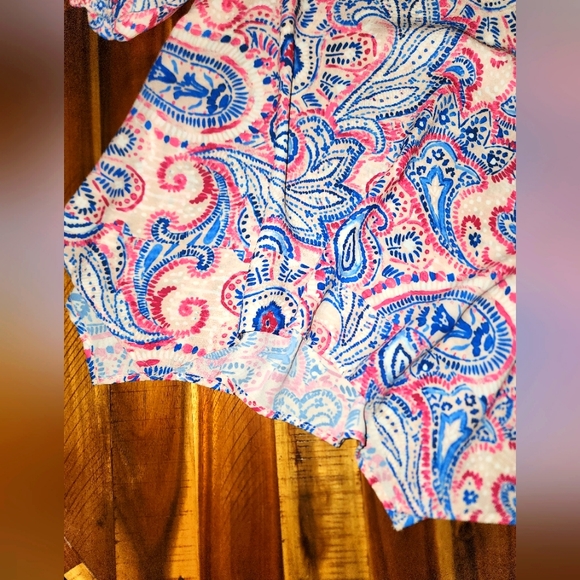 ** 2/$15 ** Eight Sixty Boho Paisley v-neck balloon sleeve blouse - Picture 5 of 6